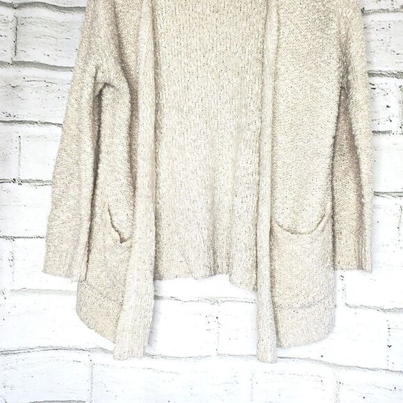 Topshop Cream Open Front Long Sleeve Knit Cardigan Womens 6 Casual - Picture 5 of 7